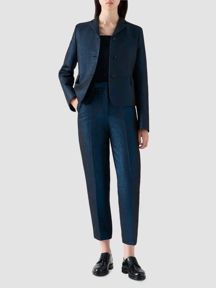 Akris punto Women's Metallic Cotton Blazer | Thumbnail 2 Akris punto Women's Metallic Cotton Blazer | Thumbnail 2