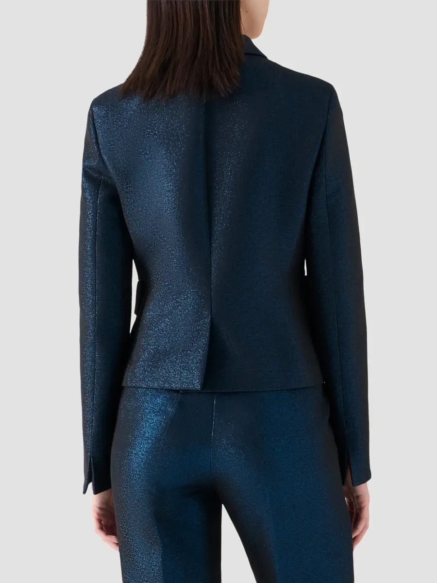 Akris punto Women's Metallic Cotton Blazer | Thumbnail 3 Akris punto Women's Metallic Cotton Blazer | Thumbnail 3