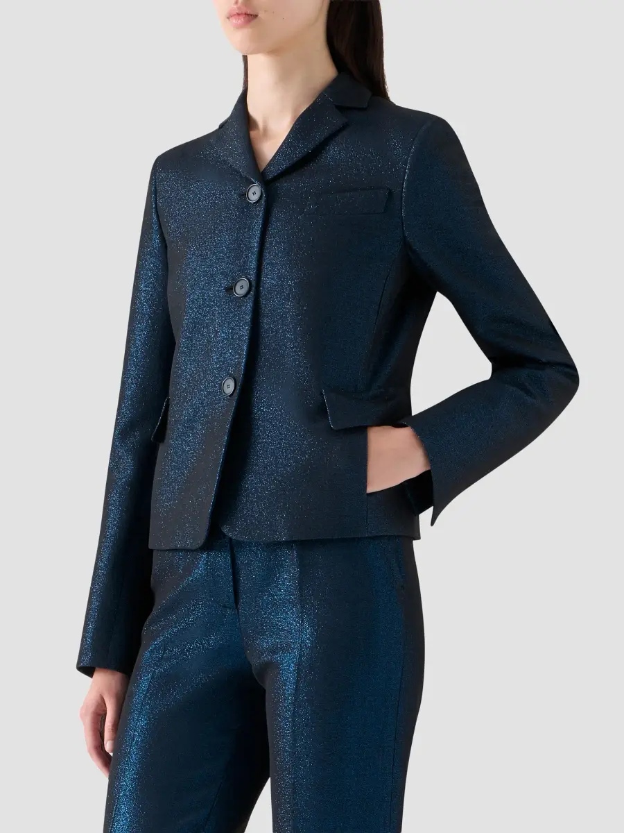 Akris punto Women's Metallic Cotton Blazer | Thumbnail 6 Akris punto Women's Metallic Cotton Blazer | Thumbnail 6