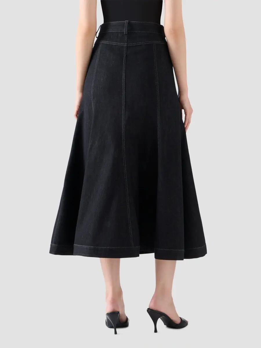Akris punto Women's Stretch Denim Midi Skirt | Thumbnail 3
