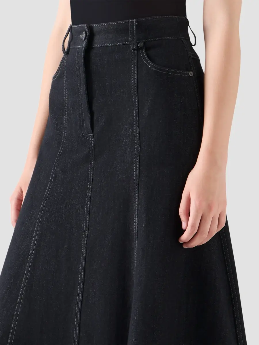Akris punto Women's Stretch Denim Midi Skirt | Thumbnail 4