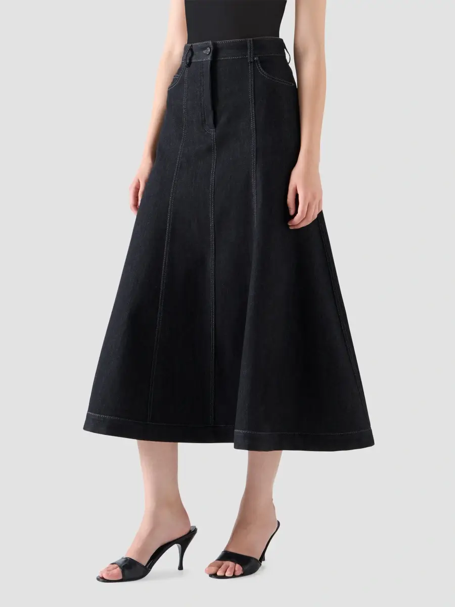 Akris punto Women's Stretch Denim Midi Skirt | Thumbnail 5