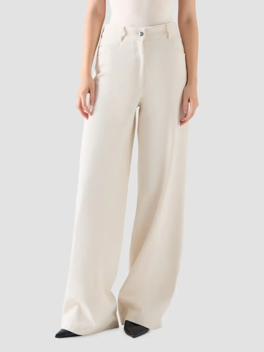 Akris punto Women's Cooper Washed Denim Wide-Leg Pants | Thumbnail 2