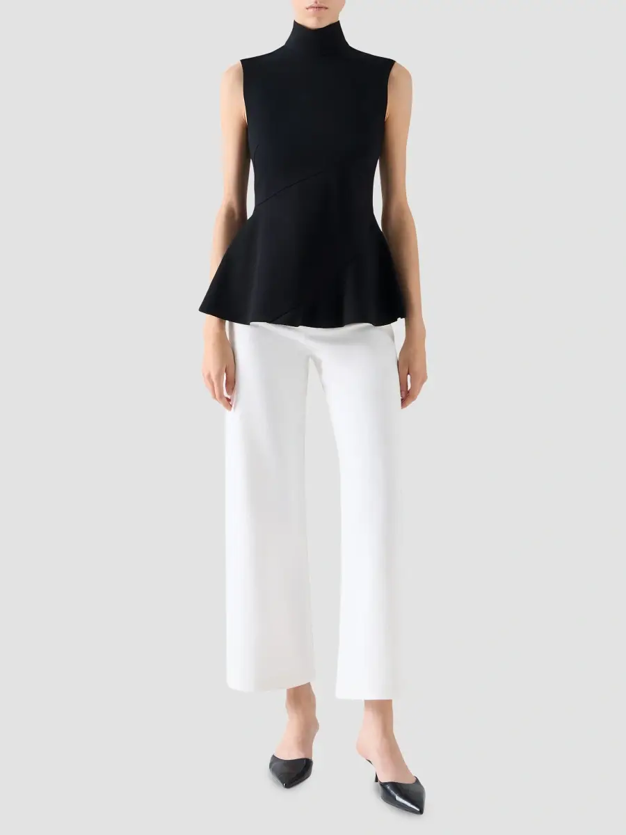 Akris punto Women's Signature Jersey Twisted-Seam Peplum Top | Thumbnail 2