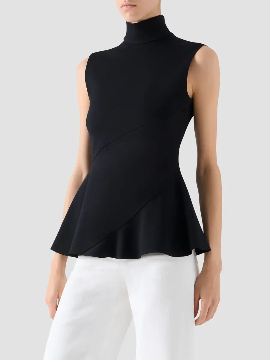 Akris punto Women's Signature Jersey Twisted-Seam Peplum Top | Thumbnail 6