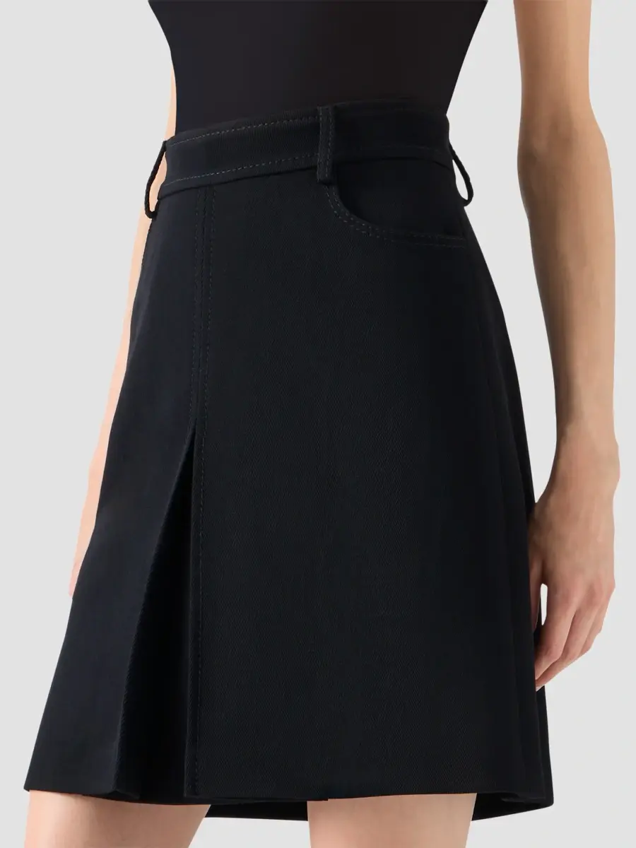 Akris punto Women's Wool Tricotine Box-Pleat A-Line Skirt | Thumbnail 4 Akris punto Women's Wool Tricotine Box-Pleat A-Line Skirt | Thumbnail 4