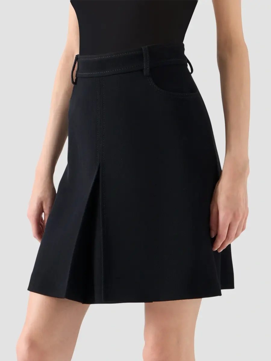 Akris punto Women's Wool Tricotine Box-Pleat A-Line Skirt | Thumbnail 5 Akris punto Women's Wool Tricotine Box-Pleat A-Line Skirt | Thumbnail 5