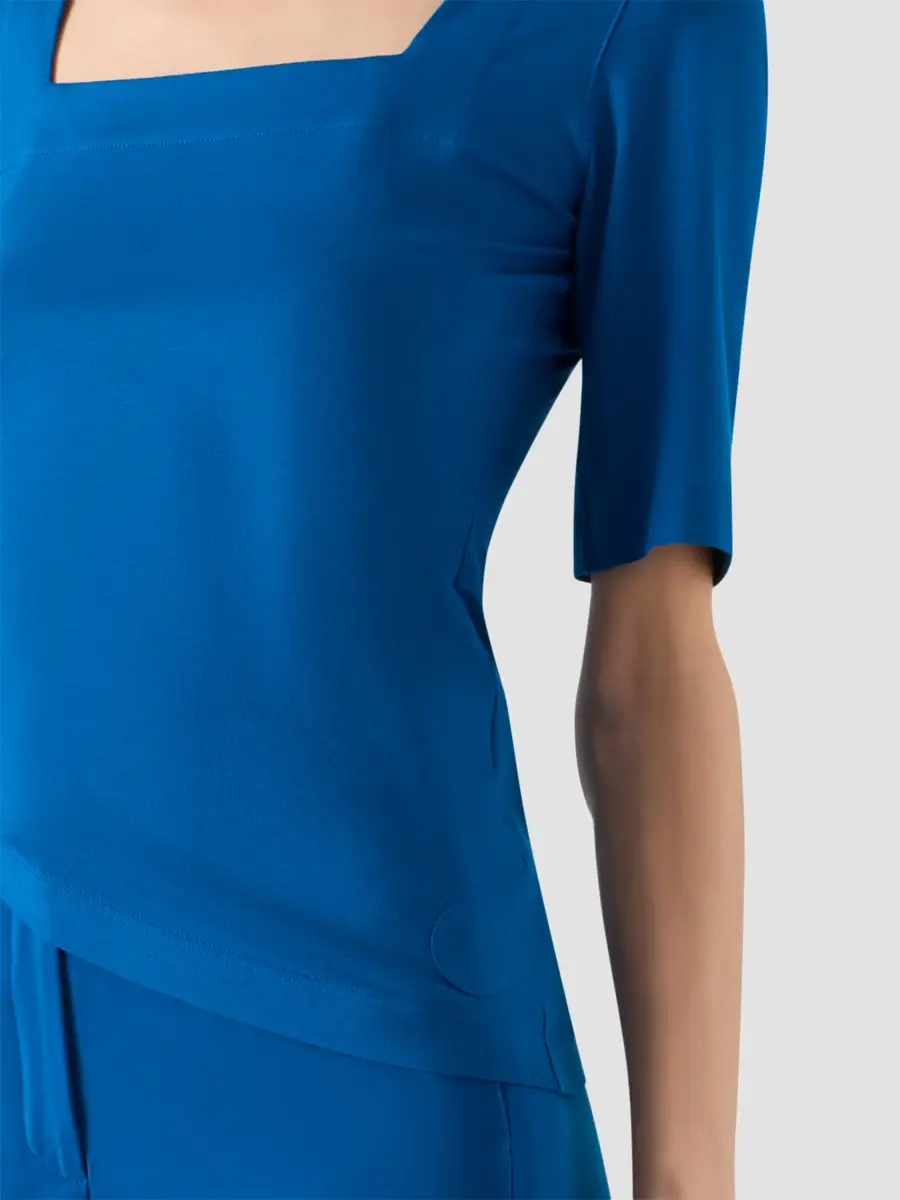 Akris punto Women's Fitted Jersey Square Neck T-Shirt | Thumbnail 5
