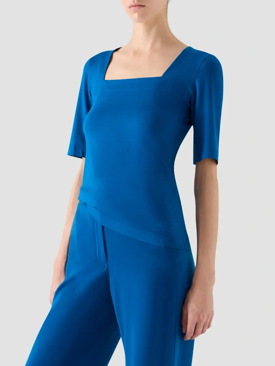 Akris punto Women's Fitted Jersey Square Neck T-Shirt | Thumbnail 6