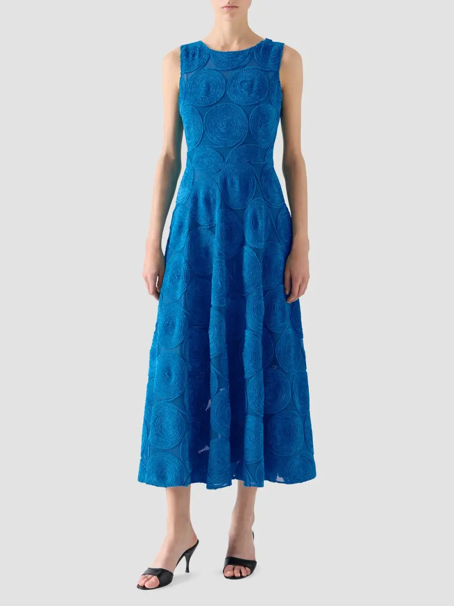Akris punto Women's Chenille Embroidery Mesh Midi Dress | Thumbnail 2 Akris punto Women's Chenille Embroidery Mesh Midi Dress | Thumbnail 2