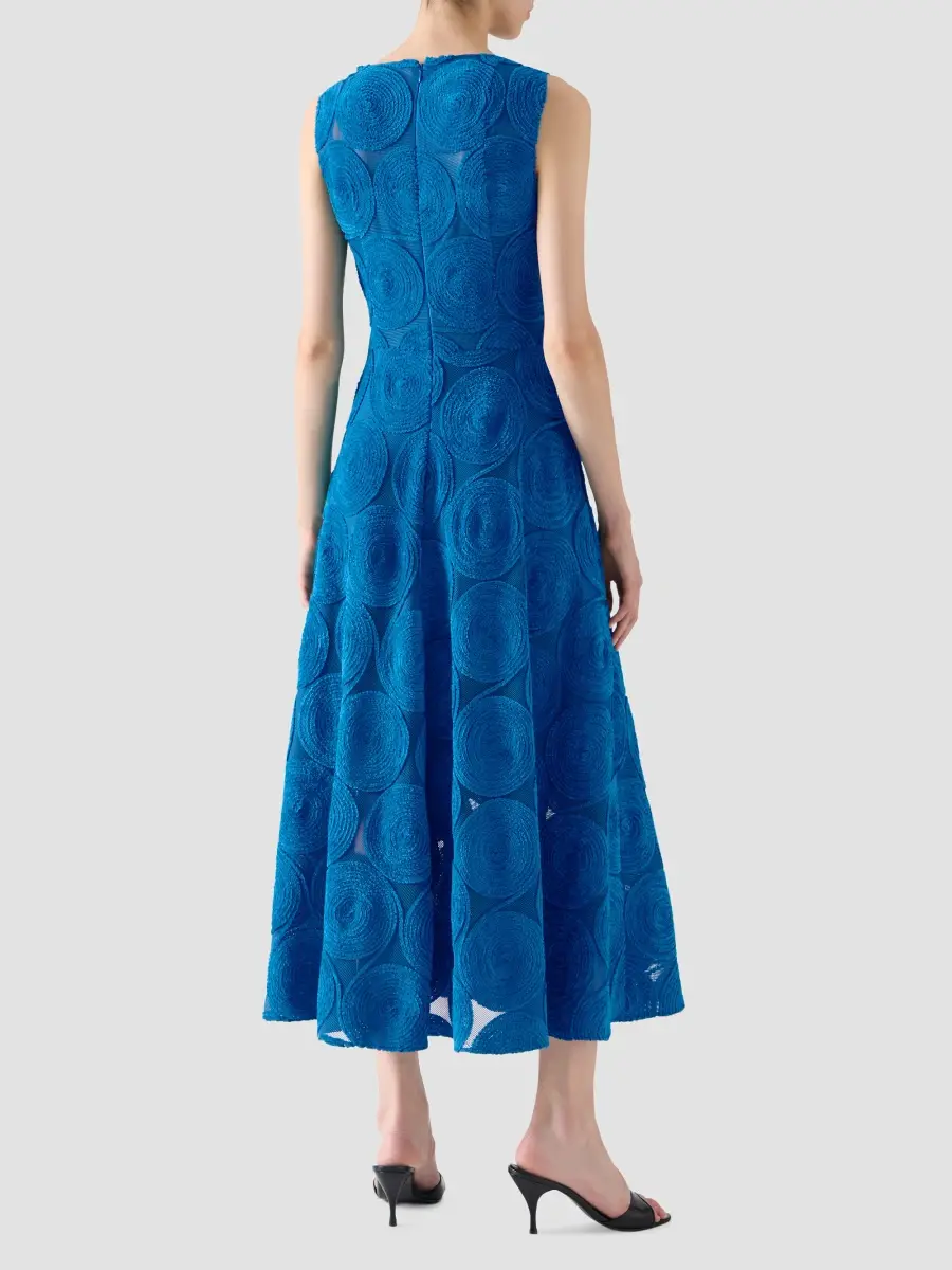 Akris punto Women's Chenille Embroidery Mesh Midi Dress | Thumbnail 3 Akris punto Women's Chenille Embroidery Mesh Midi Dress | Thumbnail 3