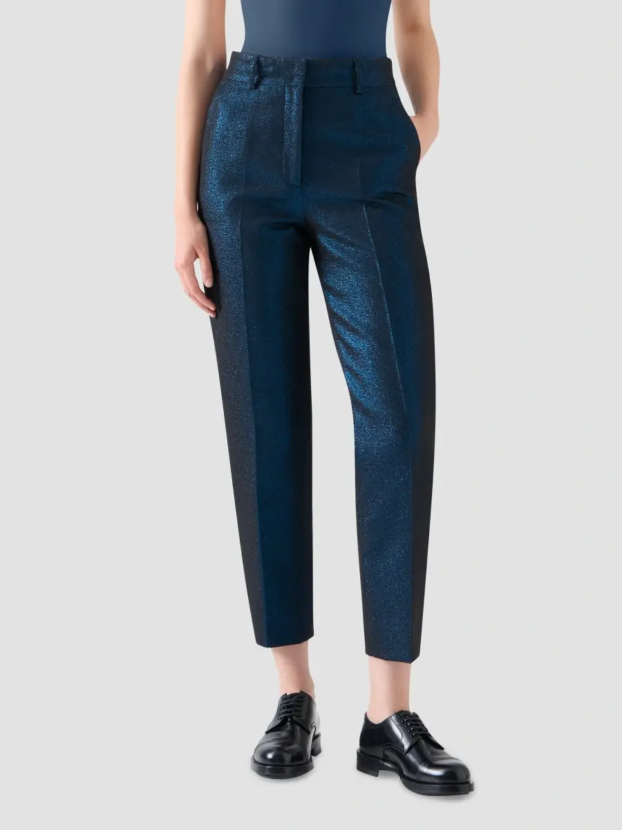 Akris punto Women's Feryn Metallic Tapered-Leg Ankle Pants | Thumbnail 2