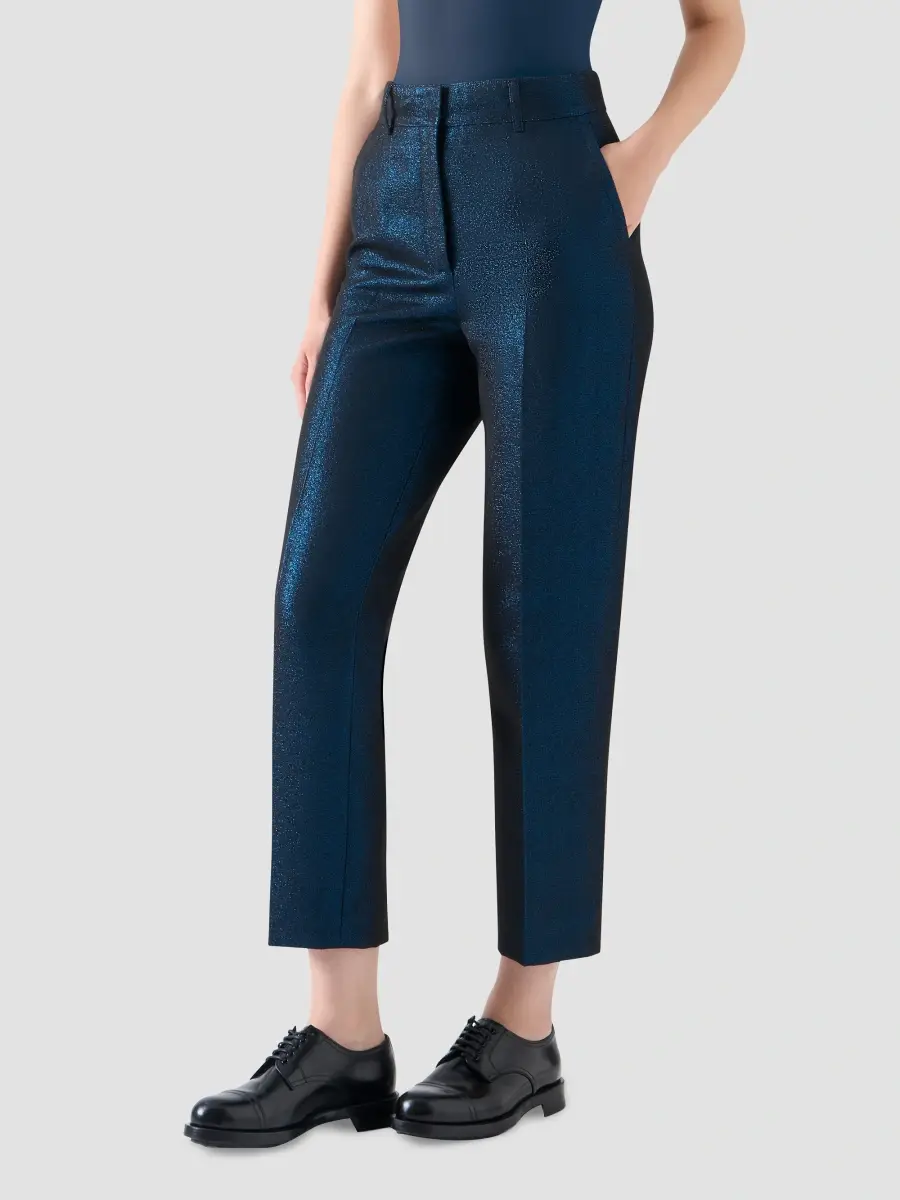 Akris punto Women's Feryn Metallic Tapered-Leg Ankle Pants | Thumbnail 5
