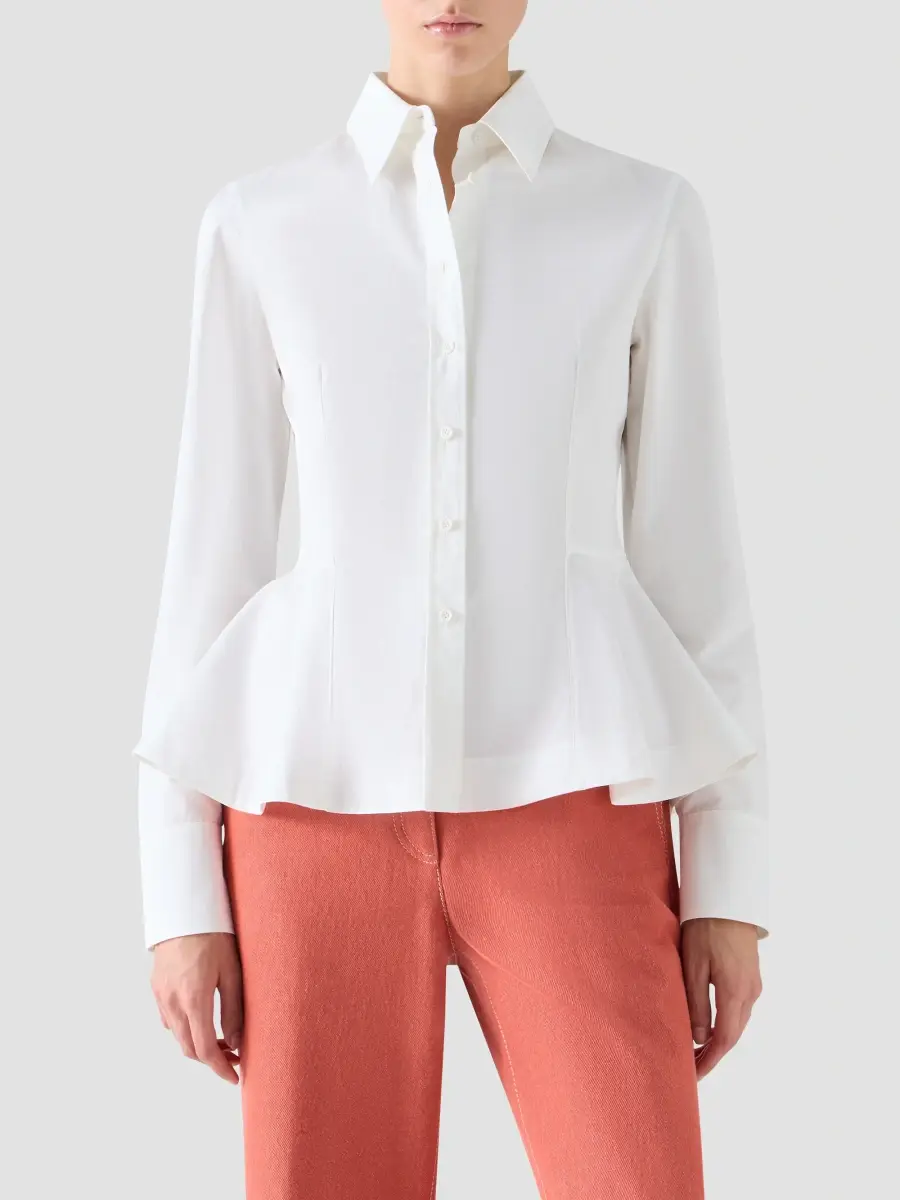 Akris punto Women's Cotton Poplin Peplum Blouse | Thumbnail 4