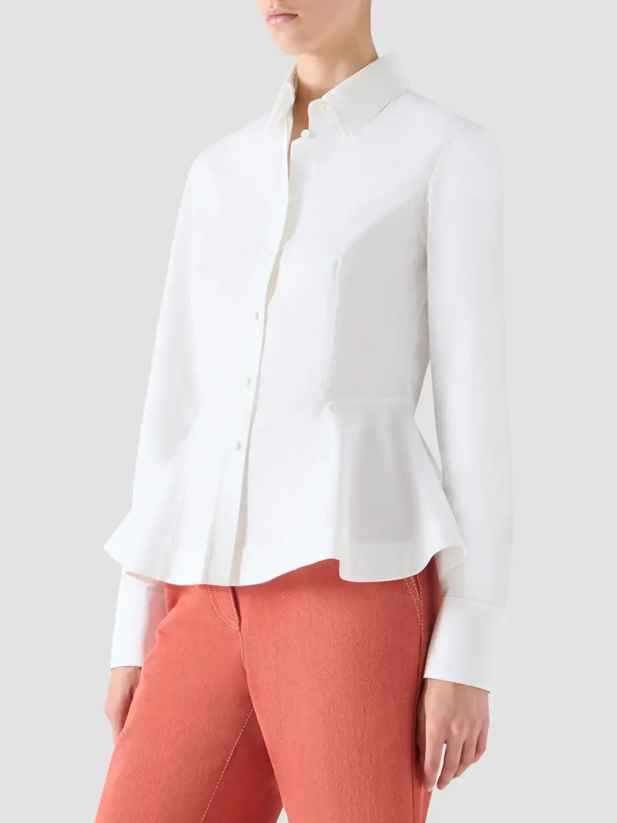 Akris punto Women's Cotton Poplin Peplum Blouse | Thumbnail 6