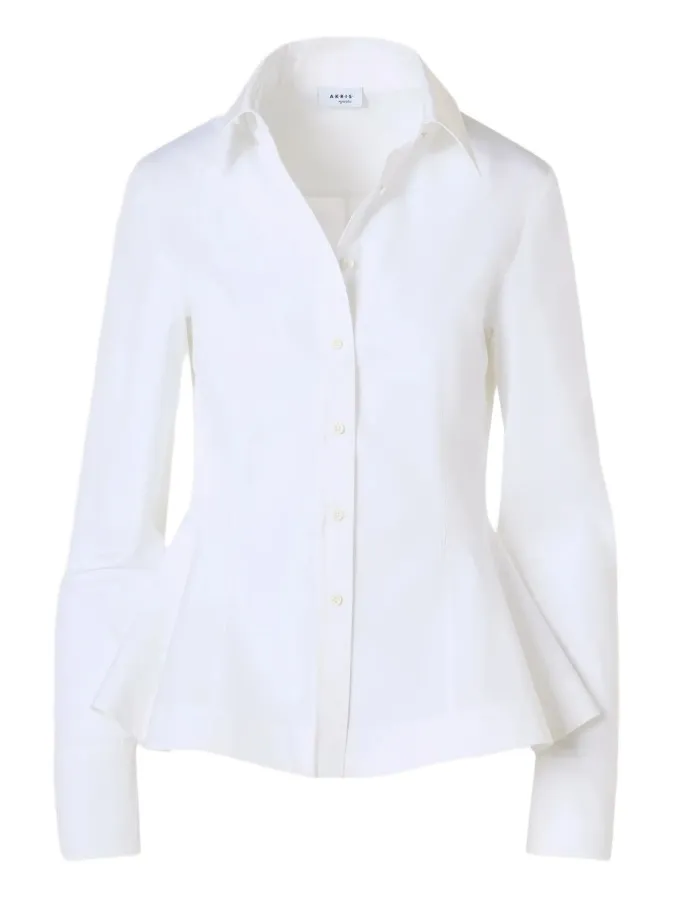 Akris punto Women's Cotton Poplin Peplum Blouse