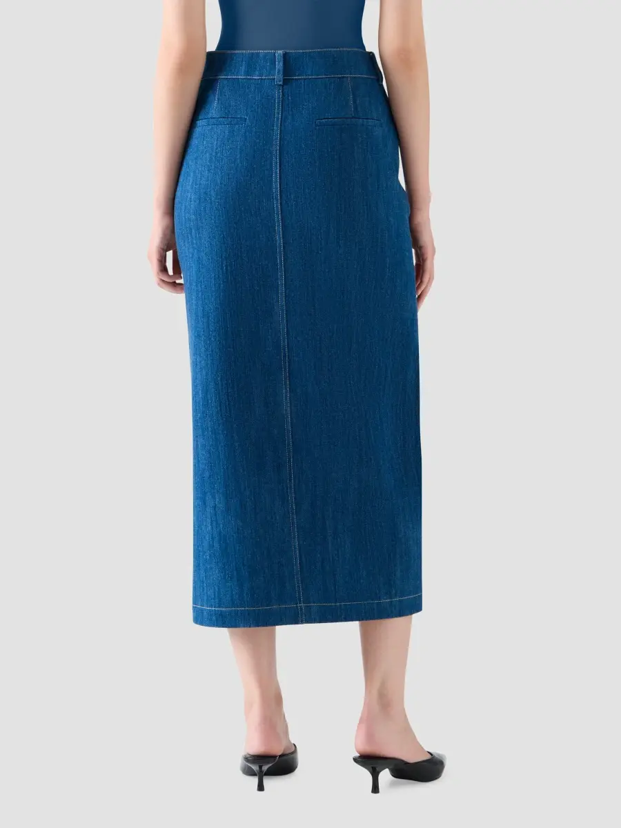 Akris punto Women's Denim Midi Pencil Skirt | Thumbnail 3