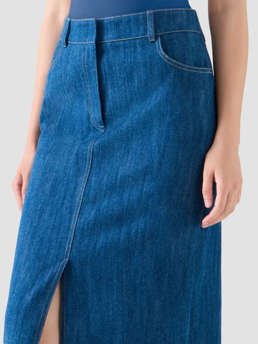 Akris punto Women's Denim Midi Pencil Skirt | Thumbnail 4