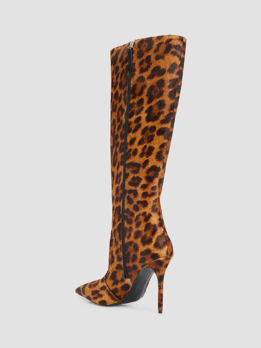 Schutz Women's Samira 100MM Leopard-Print Fur Boots | Thumbnail 4