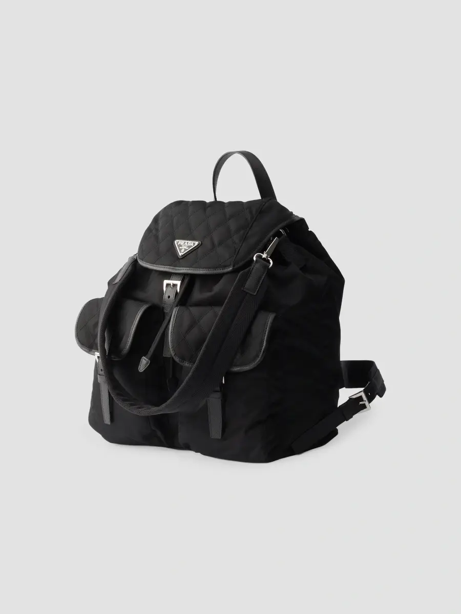 Prada Men's Re-Nylon and Leather Backpack - Black | Thumbnail 4