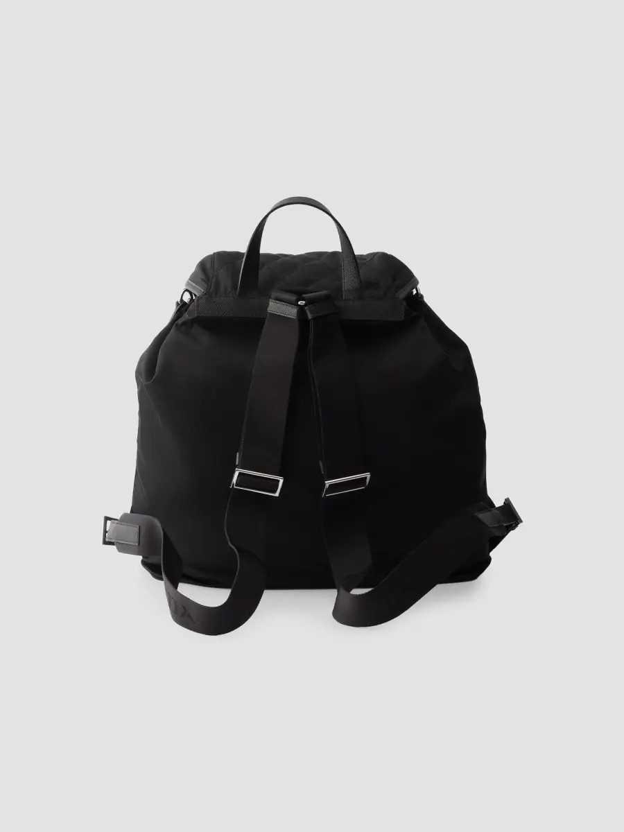Prada Men's Re-Nylon and Leather Backpack - Black | Thumbnail 5