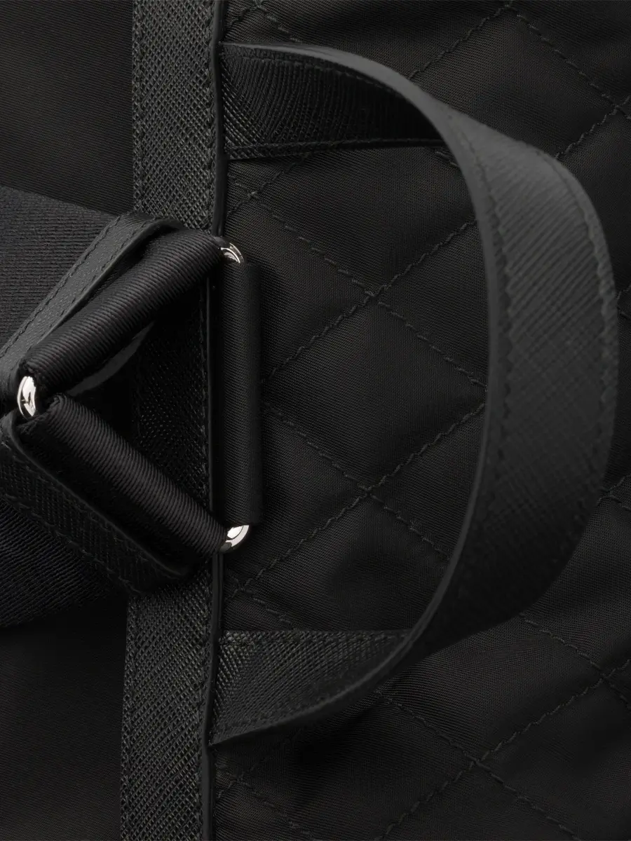 Prada Men's Re-Nylon and Leather Backpack - Black | Thumbnail 9