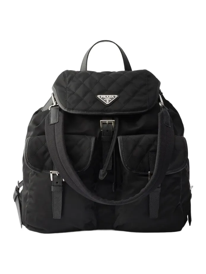 Prada Men's Re-Nylon and Leather Backpack - Black