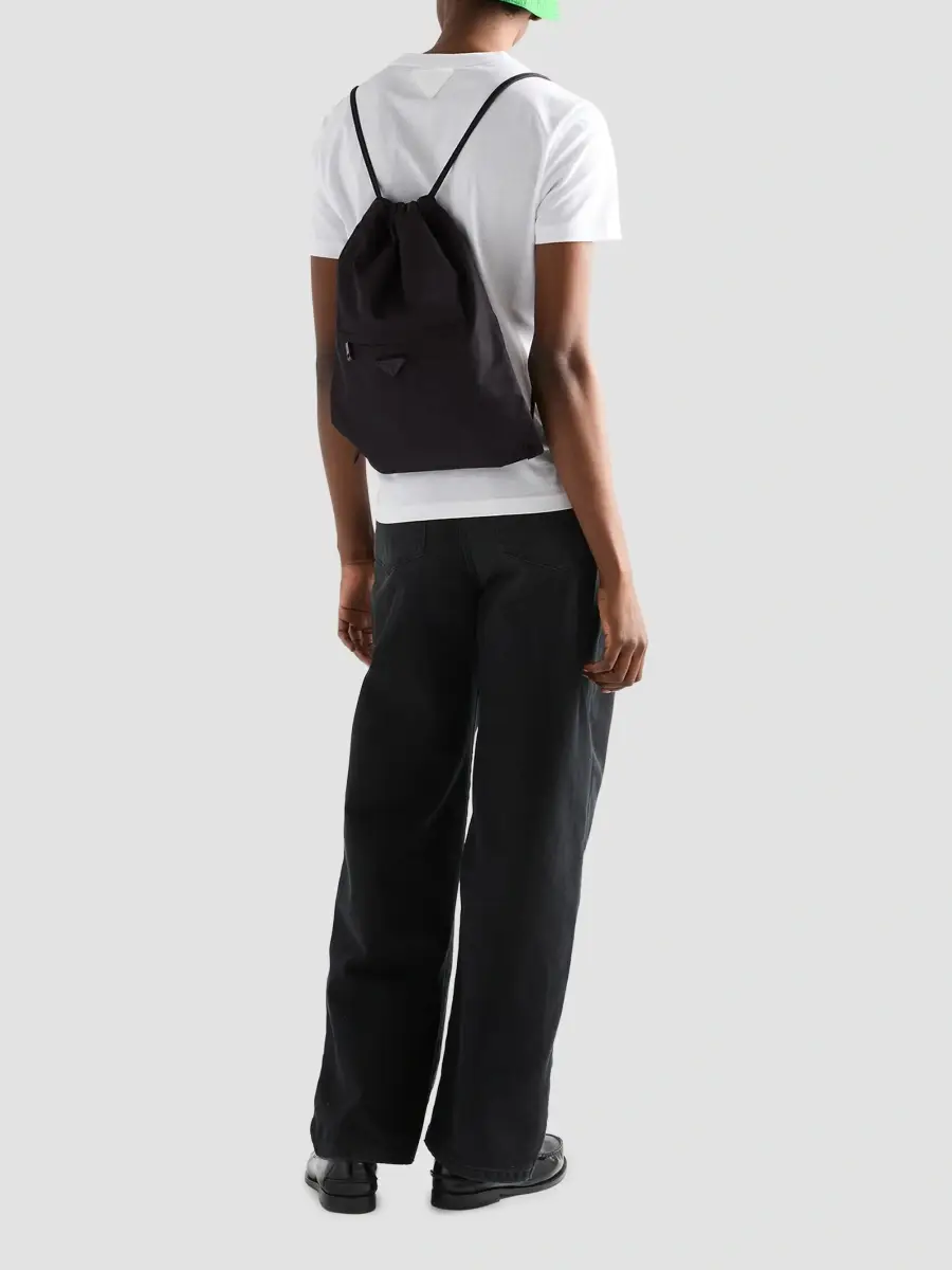 Prada Men's Re-Nylon Drawstring Backpack | Thumbnail 2 Prada Men's Re-Nylon Drawstring Backpack | Thumbnail 2