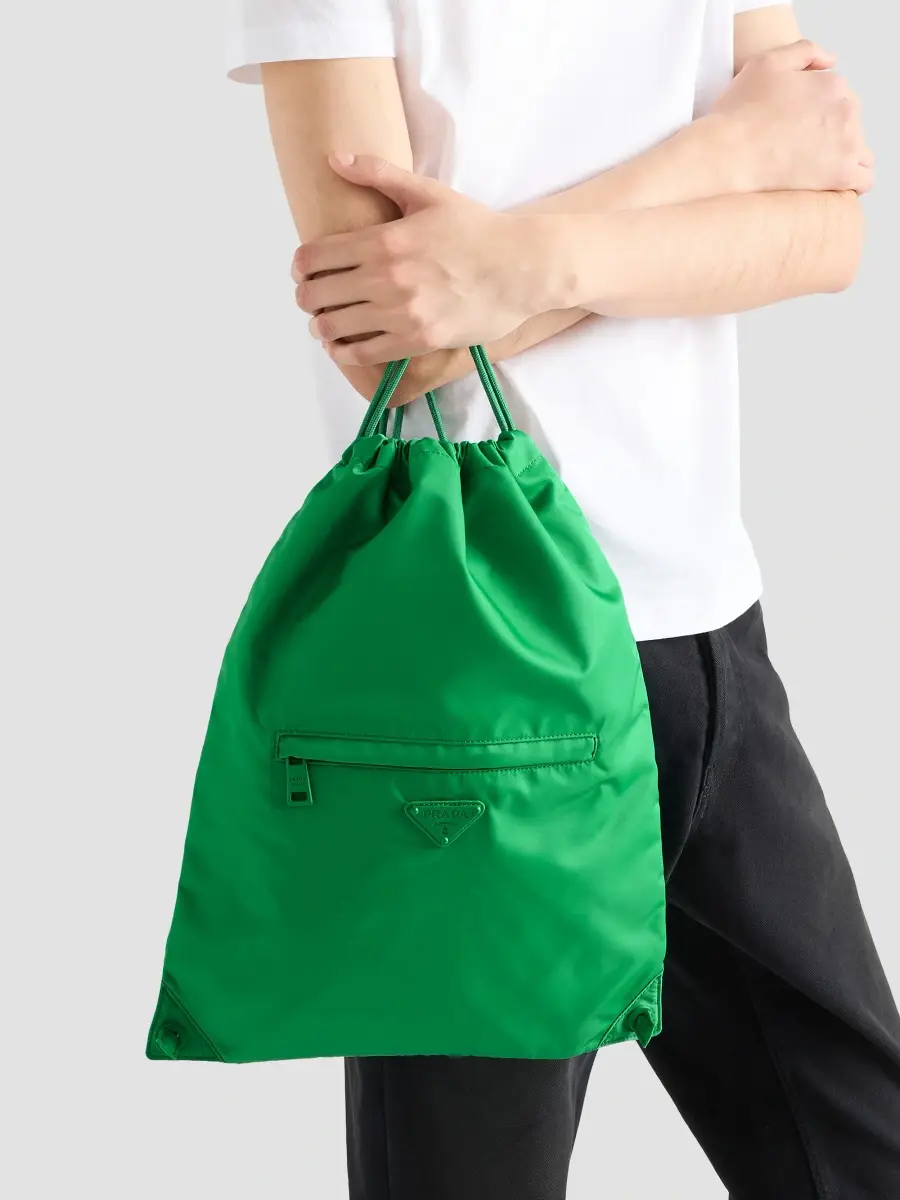 Prada Men's Re-Nylon Drawstring Backpack | Thumbnail 2 Prada Men's Re-Nylon Drawstring Backpack | Thumbnail 2