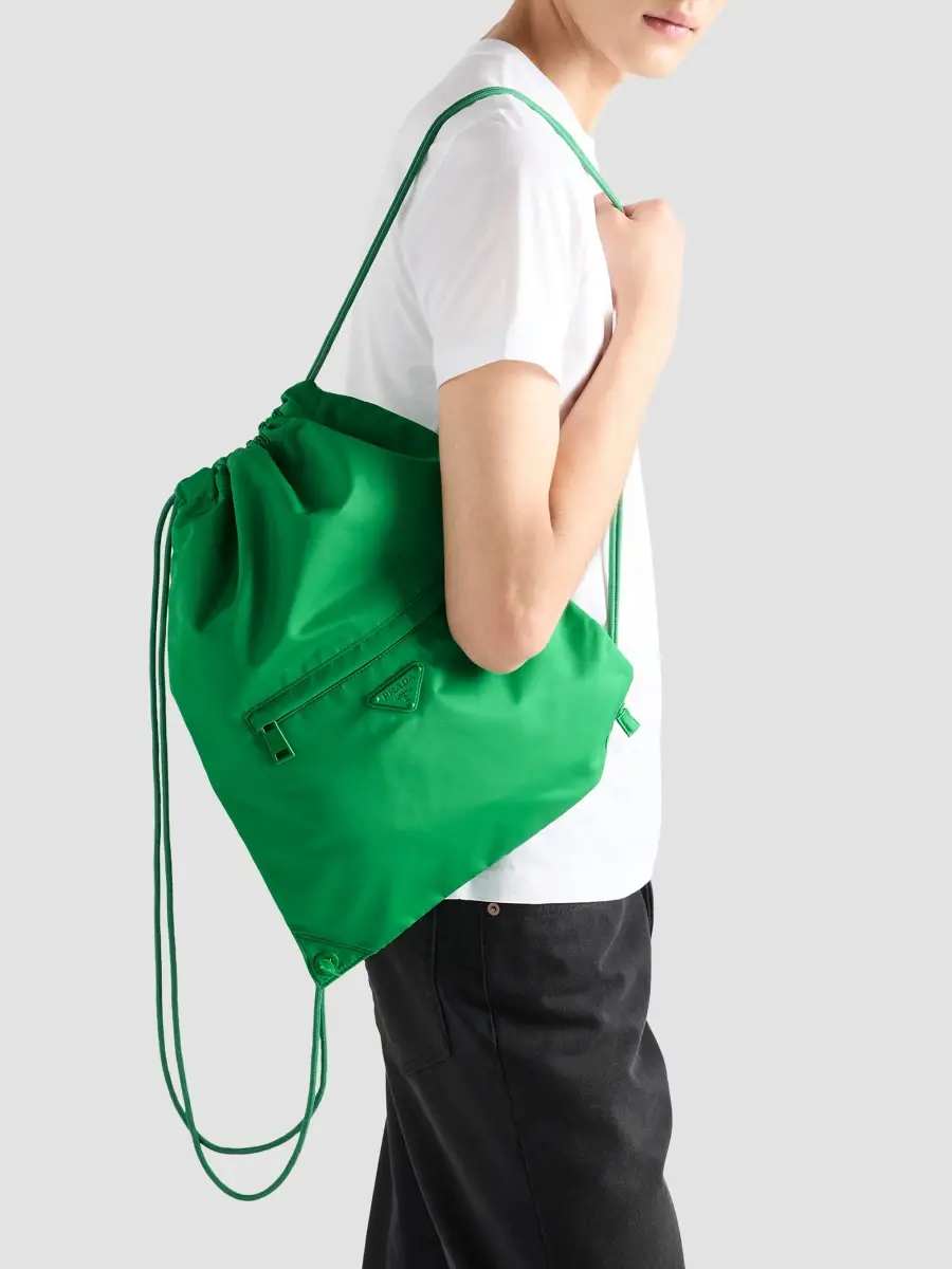 Prada Men's Re-Nylon Drawstring Backpack | Thumbnail 3 Prada Men's Re-Nylon Drawstring Backpack | Thumbnail 3