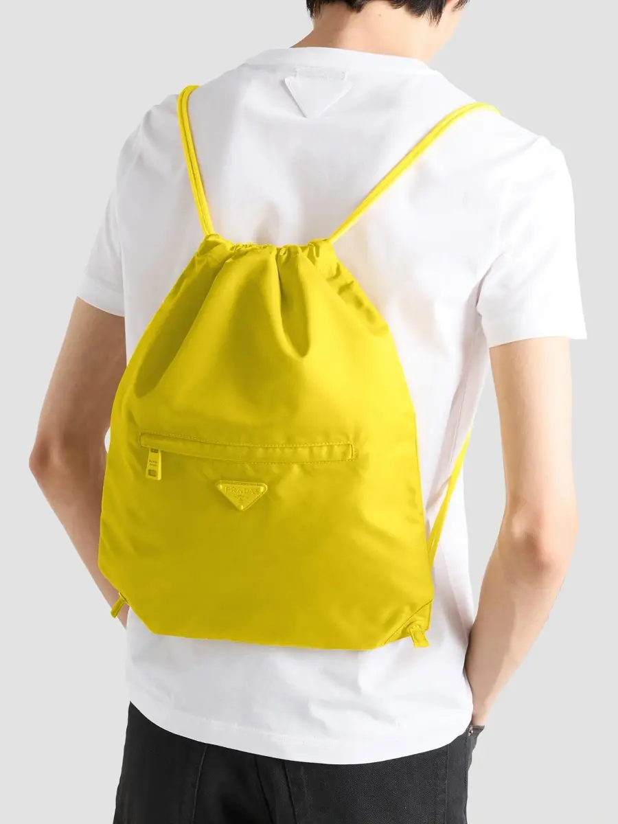 Prada Men's Re-Nylon Drawstring Backpack | Thumbnail 2 Prada Men's Re-Nylon Drawstring Backpack | Thumbnail 2