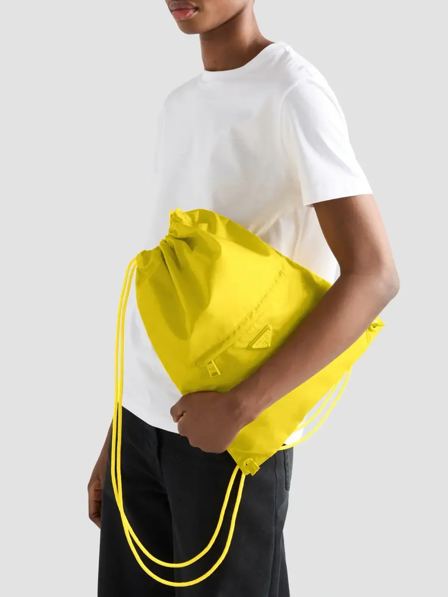 Prada Men's Re-Nylon Drawstring Backpack | Thumbnail 3 Prada Men's Re-Nylon Drawstring Backpack | Thumbnail 3