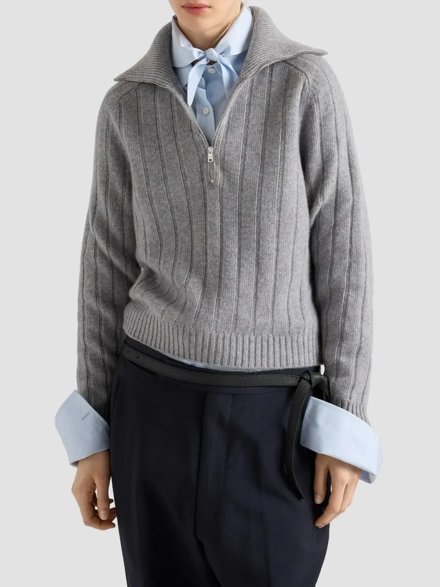 Prada Women's Re-Cashmere Polo Sweater | Thumbnail 3