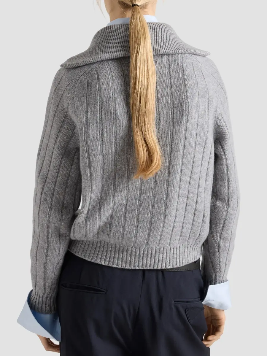 Prada Women's Re-Cashmere Polo Sweater | Thumbnail 4
