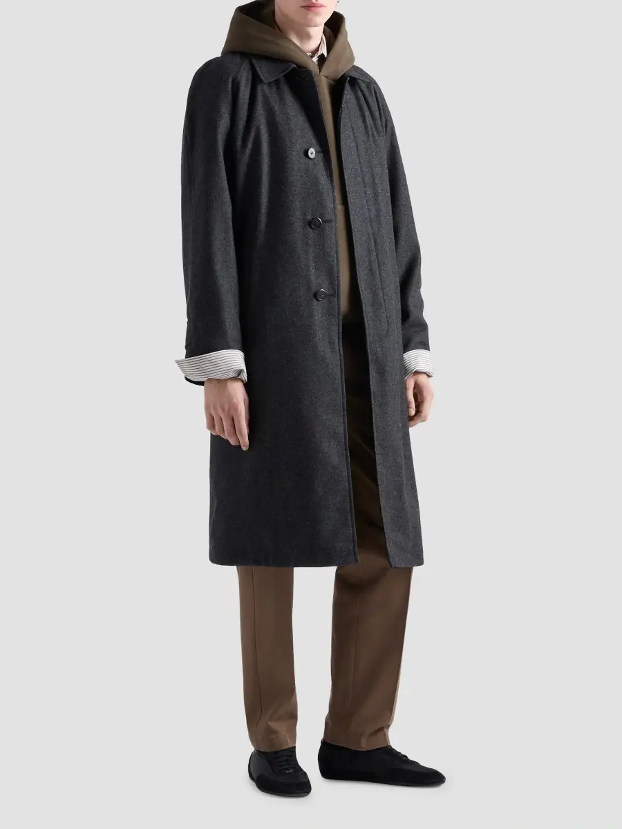 Prada Men's Re-Wool Coat | Thumbnail 2 Prada Men's Re-Wool Coat | Thumbnail 2