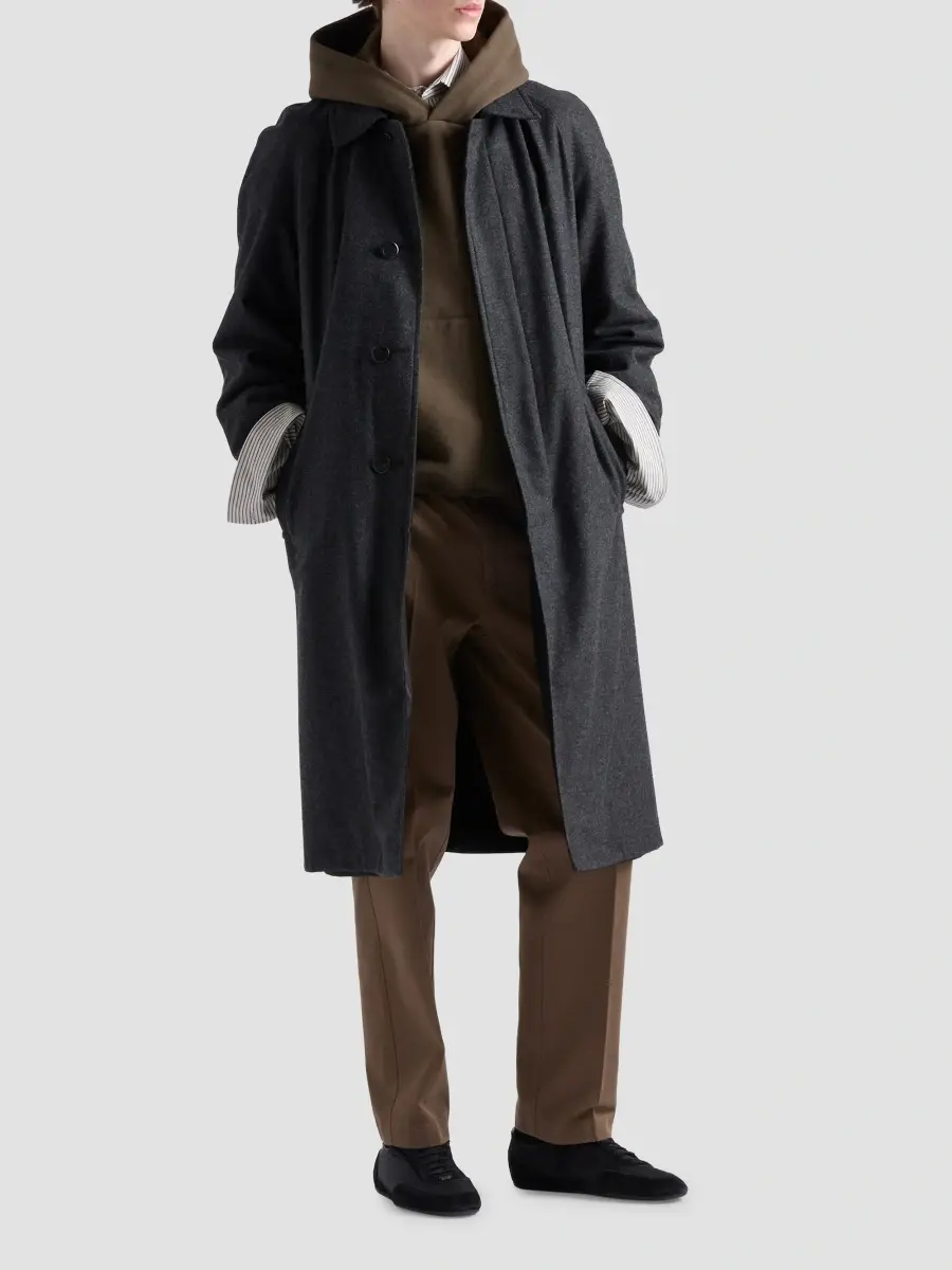 Prada Men's Cotton Fleece Hoodie | Thumbnail 2