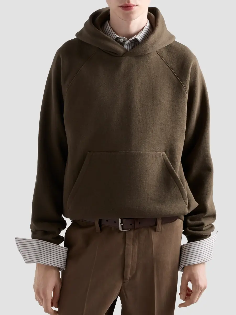 Prada Men's Cotton Fleece Hoodie | Thumbnail 3