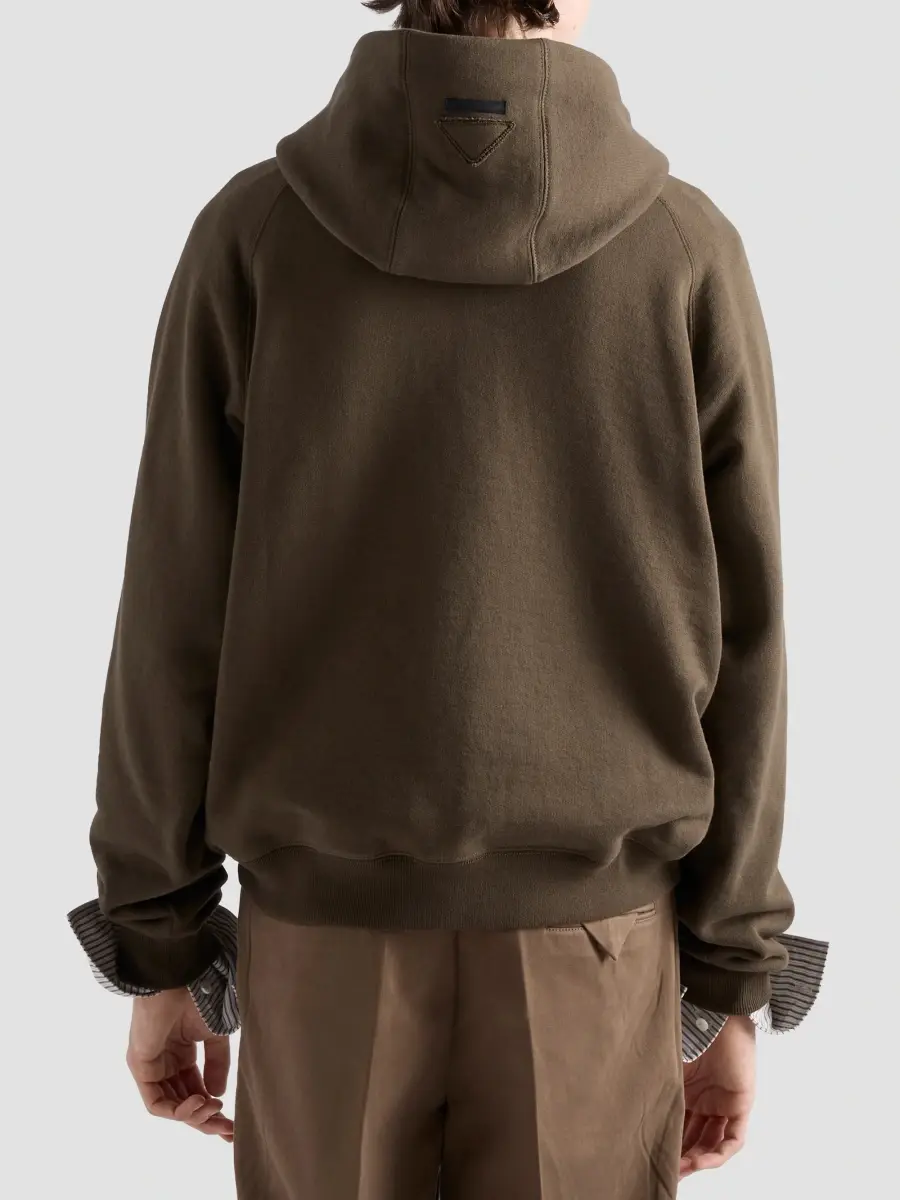 Prada Men's Cotton Fleece Hoodie | Thumbnail 4