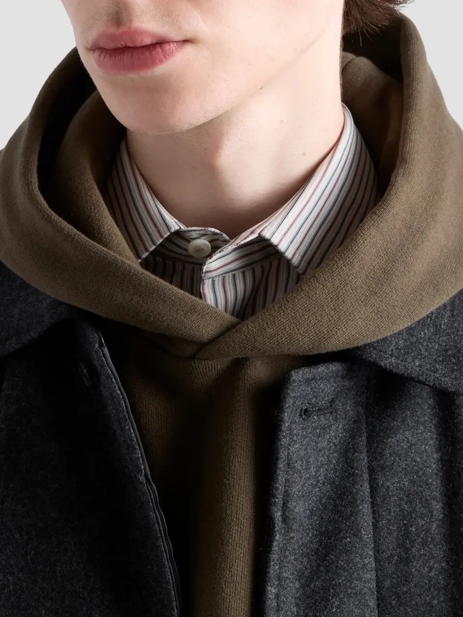 Prada Men's Cotton Fleece Hoodie | Thumbnail 5