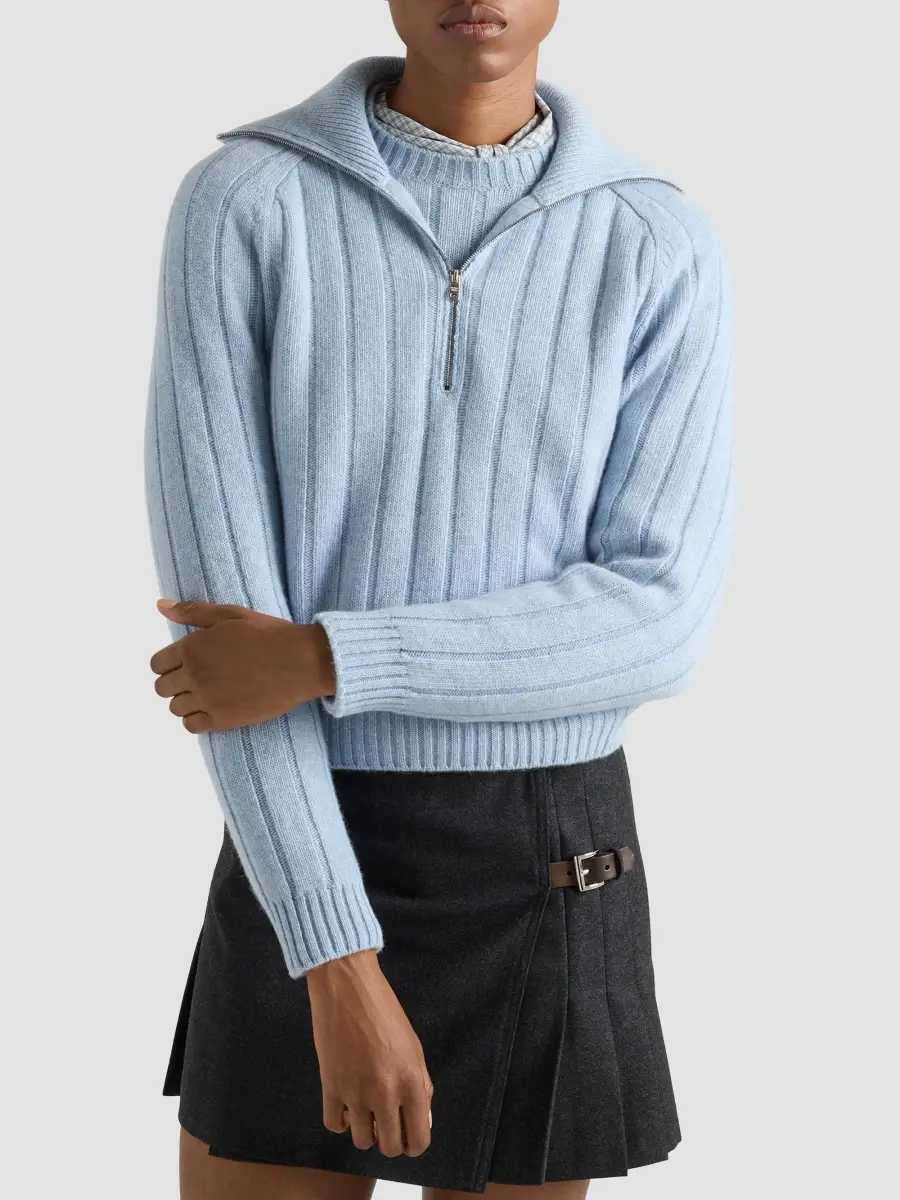 Prada Women's Re-Cashmere Polo Sweater | Thumbnail 3