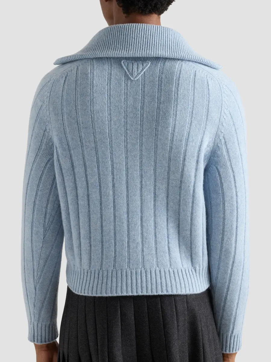 Prada Women's Re-Cashmere Polo Sweater | Thumbnail 4