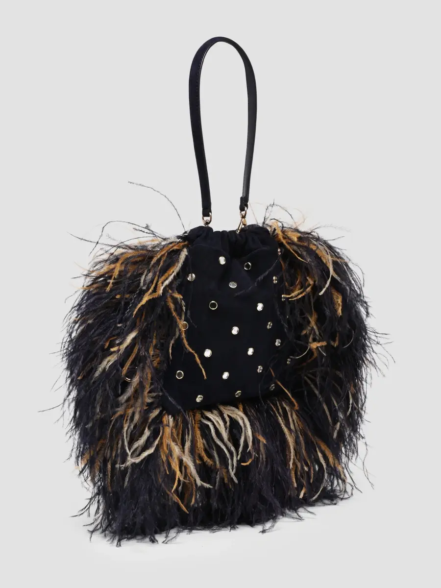 Etro Women's Kalispera Small Feather-Trim Suede Shoulder Bag | Thumbnail 5 Etro Women's Kalispera Small Feather-Trim Suede Shoulder Bag | Thumbnail 5