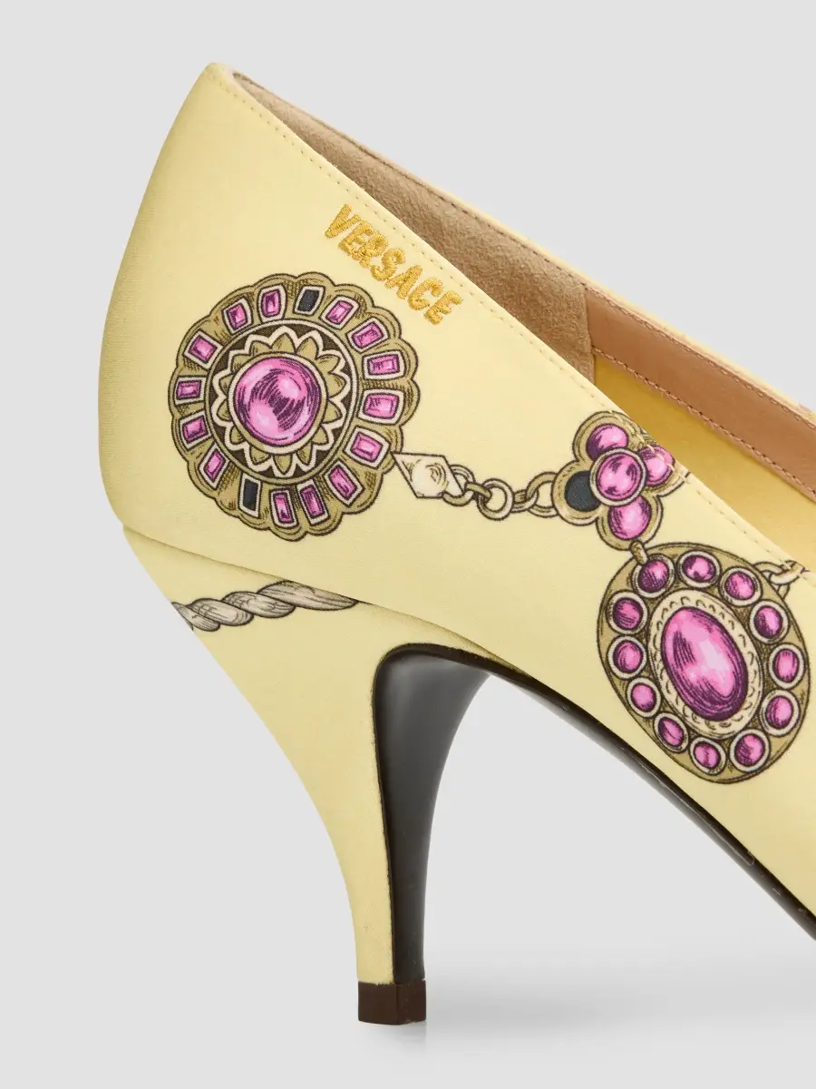 Versace Women's 65MM Fabric-Print Pumps | Thumbnail 3 Versace Women's 65MM Fabric-Print Pumps | Thumbnail 3