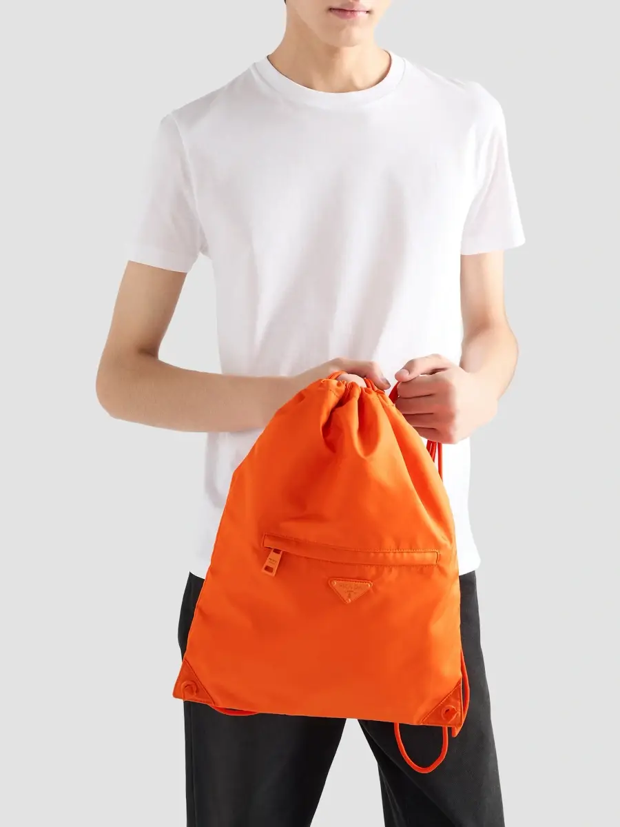 Prada Men's Re-Nylon Drawstring Backpack | Thumbnail 2
