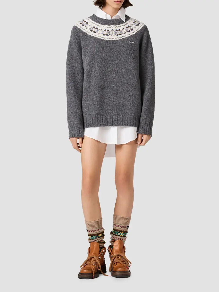 Miu Miu Women's Wool Sweater | Thumbnail 2 Miu Miu Women's Wool Sweater | Thumbnail 2