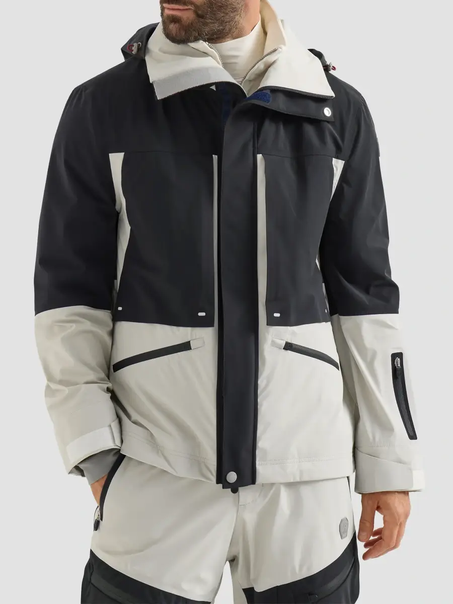Brunello Cucinelli Men's Mountain Performance Jacket in Bonded Taffeta - Navy Blue | Thumbnail 2 Brunello Cucinelli Men's Mountain Performance Jacket in Bonded Taffeta - Navy Blue | Thumbnail 2