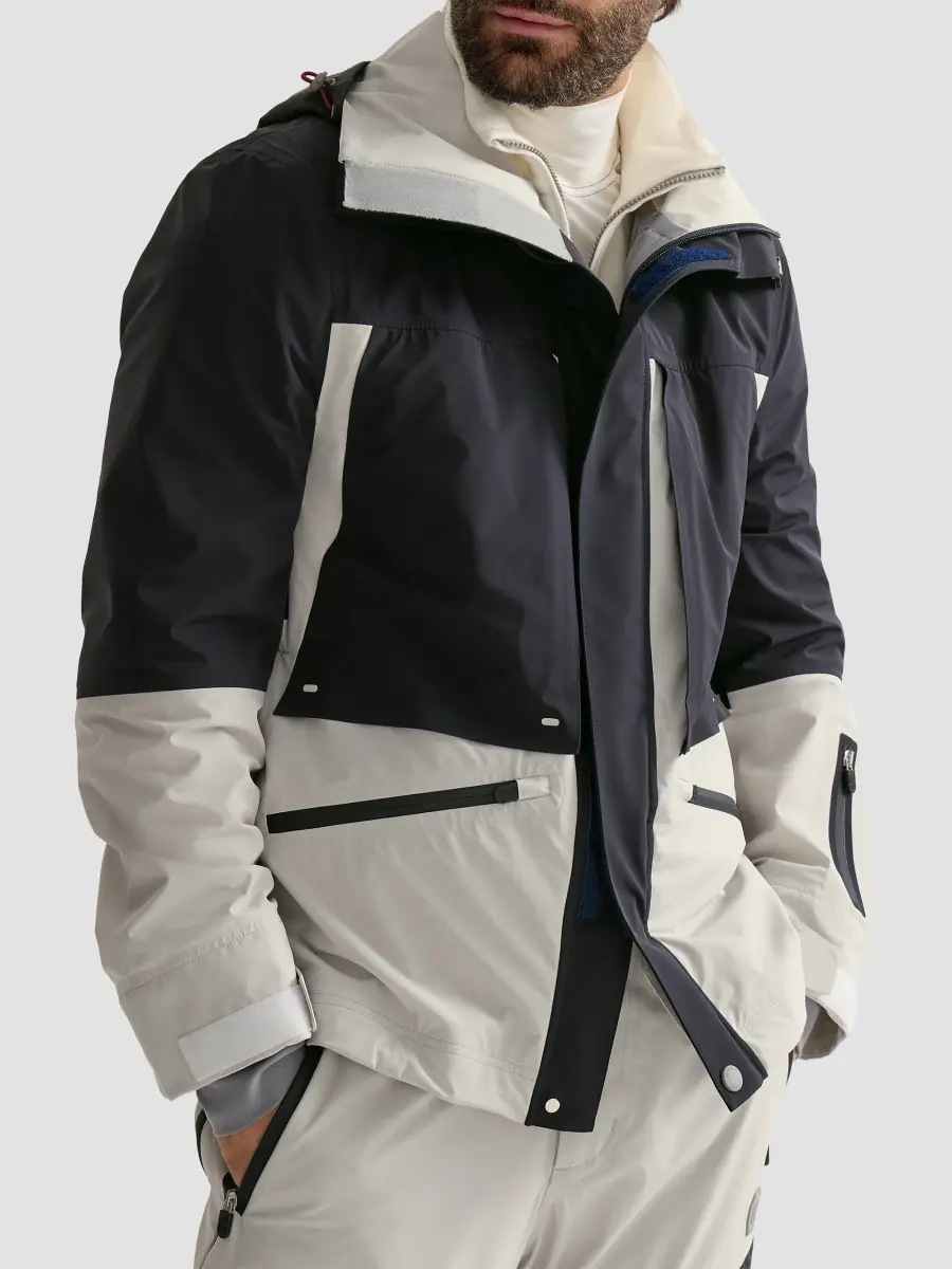 Brunello Cucinelli Men's Mountain Performance Jacket in Bonded Taffeta - Navy Blue | Thumbnail 4 Brunello Cucinelli Men's Mountain Performance Jacket in Bonded Taffeta - Navy Blue | Thumbnail 4