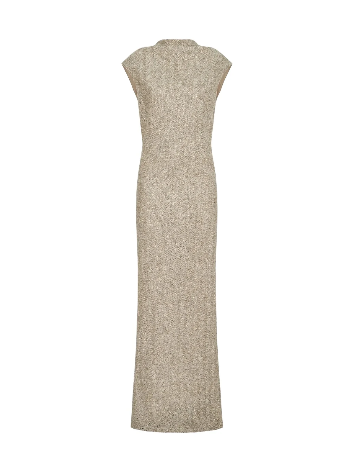 Women's Dazzling Chevron Embroidery Dress in Sparkling Mohair and Wool - Rope Women's Dazzling Chevron Embroidery Dress in Sparkling Mohair and Wool - Rope