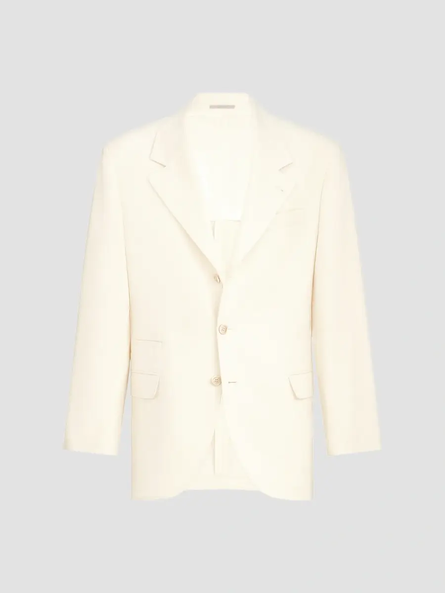 Brunello Cucinelli Men's Virgin Wool and Cotton Chevron Tailor Blazer | Thumbnail 2 Brunello Cucinelli Men's Virgin Wool and Cotton Chevron Tailor Blazer | Thumbnail 2