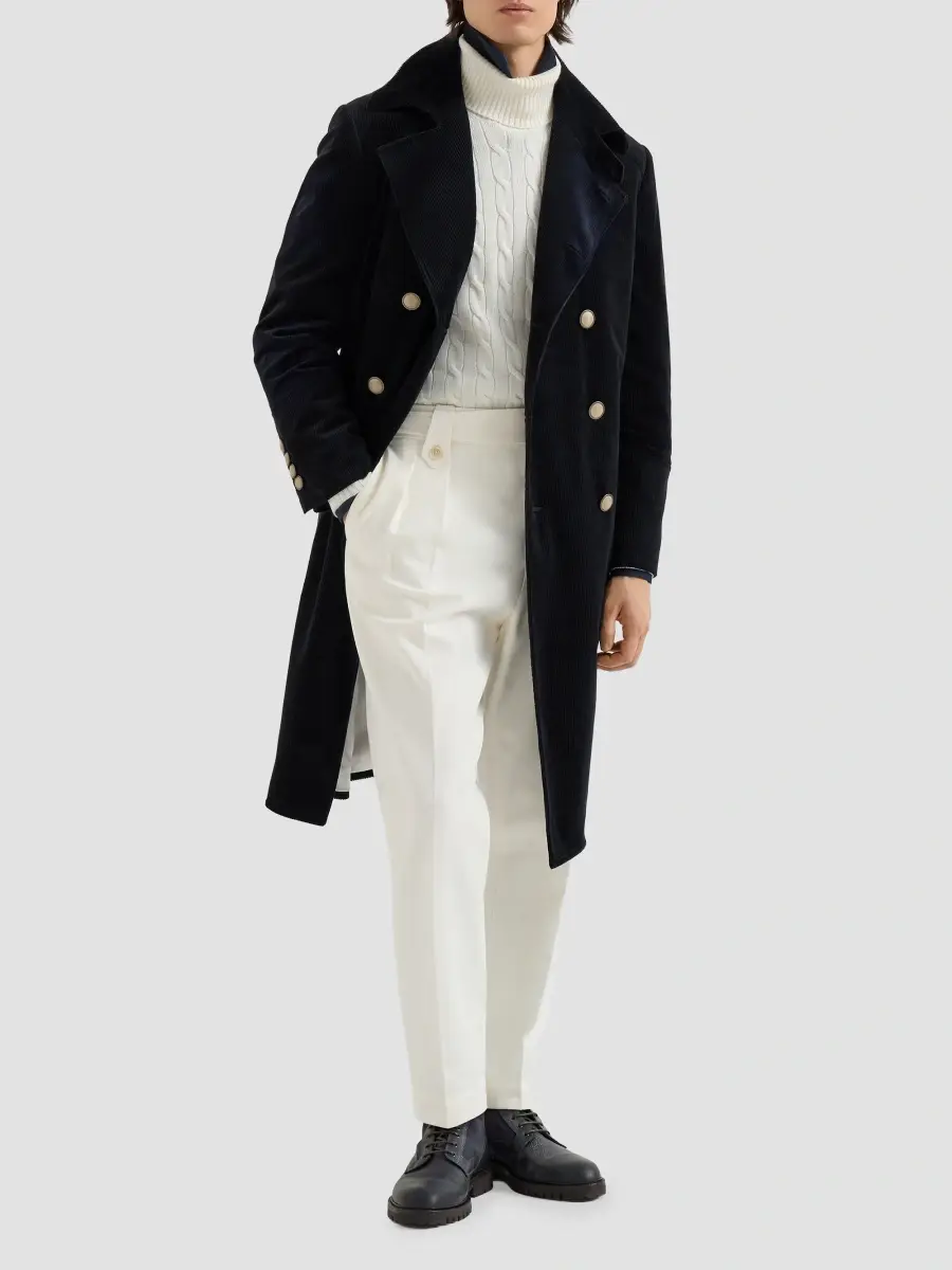 Brunello Cucinelli Men's Comfort Cotton and Cashmere Corduroy One and A Half Breasted Coat | Thumbnail 6 Brunello Cucinelli Men's Comfort Cotton and Cashmere Corduroy One and A Half Breasted Coat | Thumbnail 6